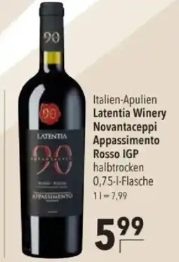 Citti Italien-apulien latentia winery novantaceppi appassimento rosso igp tilbud