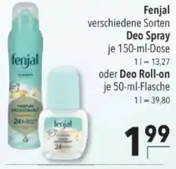 Citti Fenjal verschiedene Sorten Deo Spray tilbud