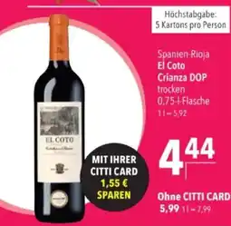 Citti Spanien-Rioja El Coto Crianza DOP tilbud