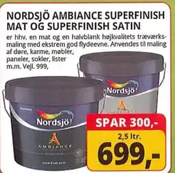 Farveland Nordsjö ambiance superfinish mat og superfinish satin tilbud
