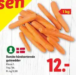 Lidl Danske håndsorterede gulerødder, DKK 12 tilbud