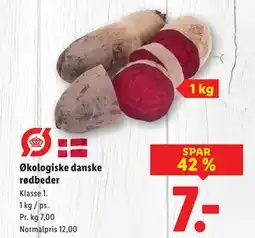 Lidl Økologiske danske rødbeder, DKK 7 tilbud