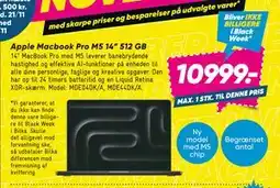 Bilka Apple Macbook Pro M5 14” 512 GB, DKK 10999 tilbud