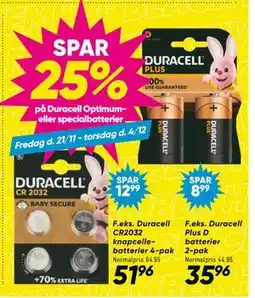 Bilka Spar 25% på Duracell Optimum- eller specialbatterier tilbud