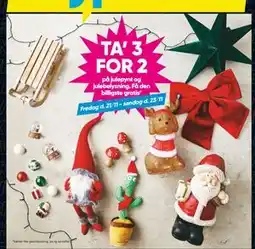 Bilka TA’ 3 FOR 2 på julepynt og julebelysning tilbud