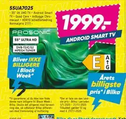 Bilka PROSONIC 55UA7025, DKK 1999 tilbud