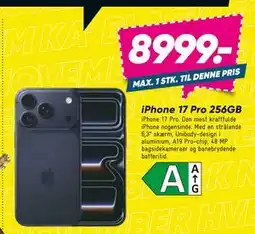 Bilka iPhone 17 Pro 256GB, DKK 8999 tilbud