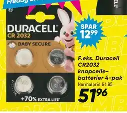 Bilka Duracell CR2032 knapcellebatterier 4-pak, DKK 51.96 tilbud