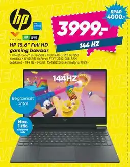 Bilka HP 15,6” Full HD gaming bærbar, DKK 3999 tilbud