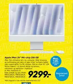 Bilka Apple iMac 24” M4-chip 256 GB, DKK 9299 tilbud