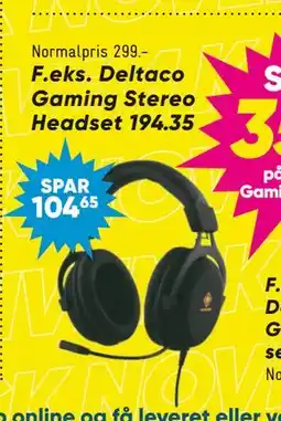 Bilka Deltaco Gaming Stereo Headset, DKK 194.35 tilbud