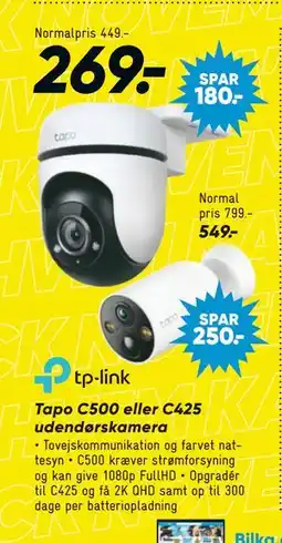 Bilka Tapo C500 eller C425 udendørskamera tilbud