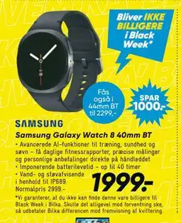 Bilka Samsung Galaxy Watch 8 40mm BT, DKK 1999 tilbud