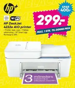 Bilka HP DeskJet 4222e AIO printer, DKK 299 tilbud