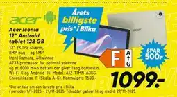 Bilka Acer Iconia 12” Android tablet 128 GB, DKK 1099 tilbud