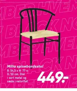 Bilka Milla spisebordsstol, DKK 449 tilbud