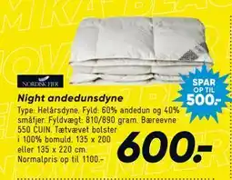 Bilka Night andedunsdyne, DKK 600 tilbud