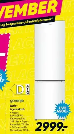 Bilka Kølefryseskab, DKK 2999 tilbud