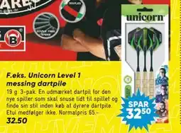 Bilka Unicorn Level 1 messing dartpile, DKK 32.5 tilbud