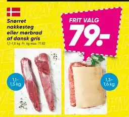 Bilka Snørret nakkesteg eller mørbrad af dansk gris, DKK 79 tilbud