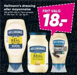 Bilka Hellmann’s dressing eller mayonnaise, DKK 18 tilbud