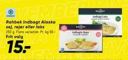 Bilka Rahbek indbagt Alaska sej, rejer eller laks, DKK 15 tilbud