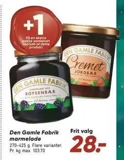 Bilka Den Gamle Fabrik marmelade, DKK 28 tilbud