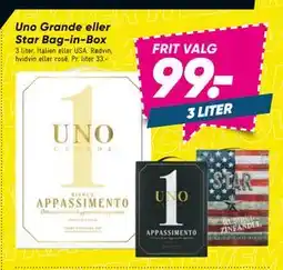 Bilka Uno Grande eller Star Bag-in-Box, DKK 99 tilbud