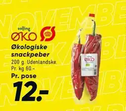 Bilka Økologiske snackpeber, DKK 12 tilbud