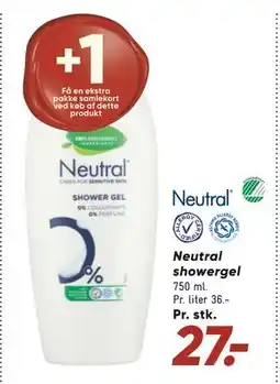 Bilka Neutral showergel, DKK 27 tilbud
