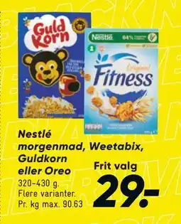 Bilka Nestlé morgenmad, Weetabix, Guldkorn eller Oreo, DKK 29 tilbud