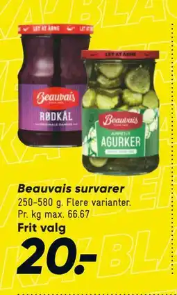 Bilka Beauvais survarer, DKK 20 tilbud