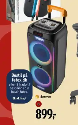 Føtex Denver TSP-456 Bluetooth-højttaler på hjul, DKK 899 tilbud