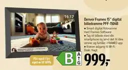 Føtex Denver Frameo 15” digital billedramme PFF-1504B, DKK 999 tilbud