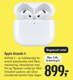 Føtex Apple Airpods 4, DKK 899 tilbud