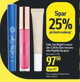 Føtex Eye Bright’n concealer, Catchy Eyes mascara eller Peptide lip gloss, DKK 97.5 tilbud