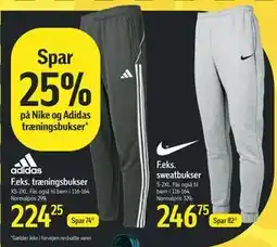 Føtex Spar 25% på Nike og Adidas træningsbukser tilbud
