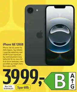 Føtex iPhone 16E 128GB, DKK 3999 tilbud