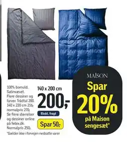 Føtex Spar 20% på Maison sengesæt tilbud