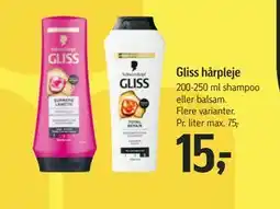 Føtex Gliss hårpleje, DKK 15 tilbud