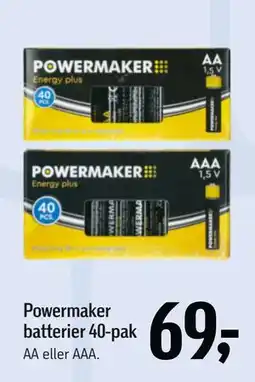 Føtex Powermaker batterier 40-pak, DKK 69 tilbud