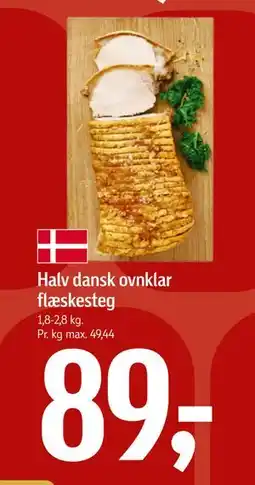 Føtex Halv dansk ovnklar flæskesteg, DKK 89 tilbud