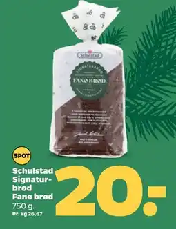 Netto Schulstad Signaturbrød Fanø brød, DKK 20 tilbud