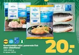 Netto Grønlandske rejer, panerede fisk eller sildefileter, DKK 20 tilbud