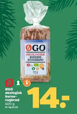 Netto ØGO økologisk kernerugbrød, DKK 14 tilbud