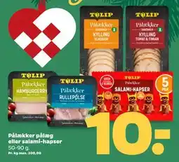 Netto Pålækker pålæg eller salami-hapser, DKK 10 tilbud