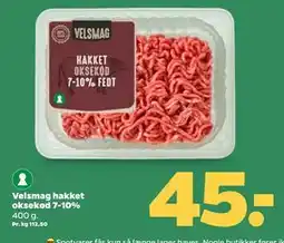 Netto Velsmag hakket oksekød 7-10%, DKK 45 tilbud