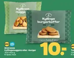 Netto Bistronne kyllingenuggets eller -burger, DKK 10 tilbud