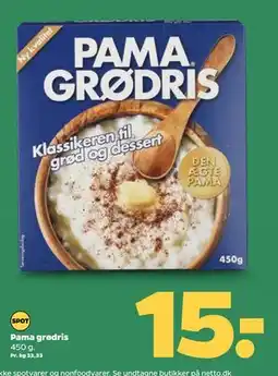 Netto Pama grødris, DKK 15 tilbud