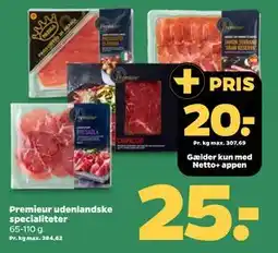 Netto Premieur udenlandske specialiteter, DKK 25, App-pris tilbud